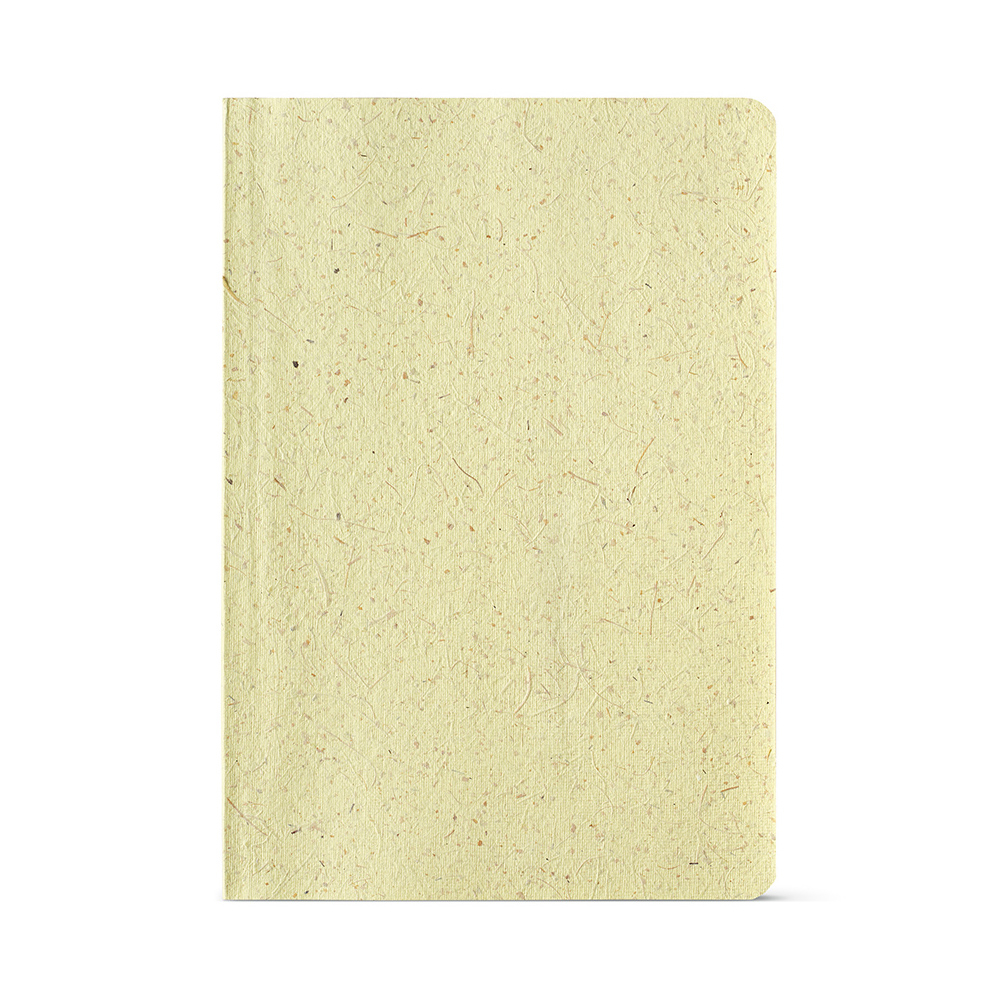 Bloc-notes A5 à personnaliser feuilles de maïs Lewis Jaune pastel